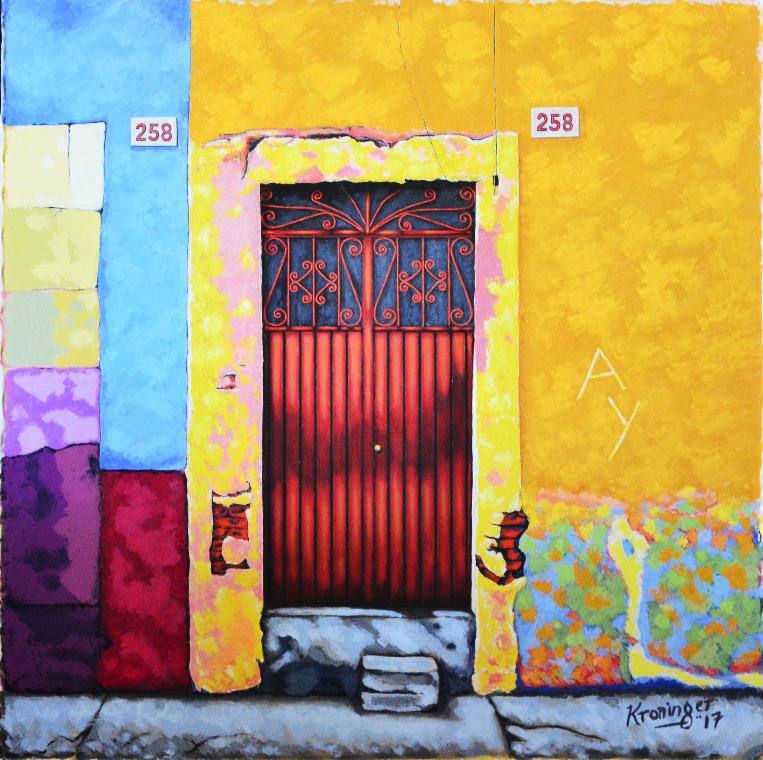painting of mexican wall by rick kroninger | Felder Gallery